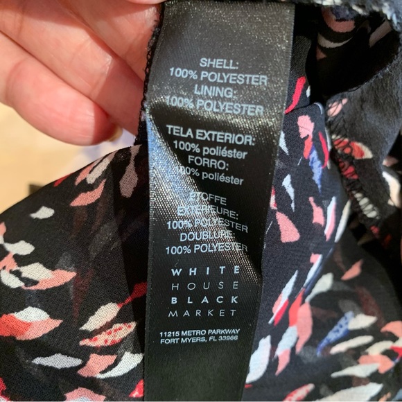 WHBM. Flowy black  w/scattered print boho dress. Double layered bell sle… - Picture 7 of 10